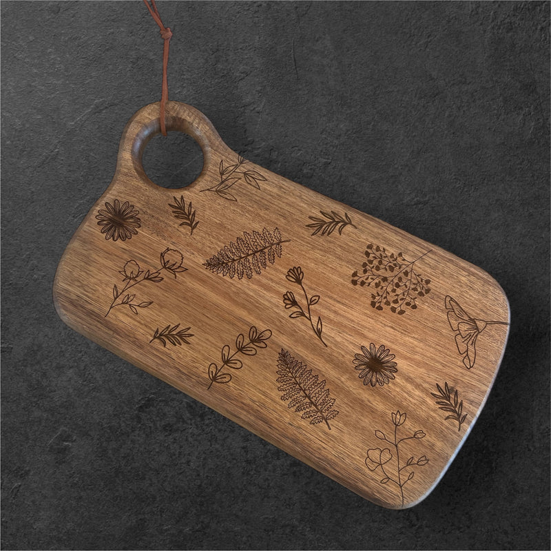 Engraved Board -Rectangle Floral