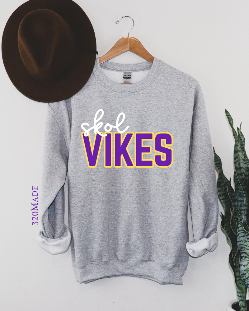 Grey Purple and Gold V!kes Sweatshirt