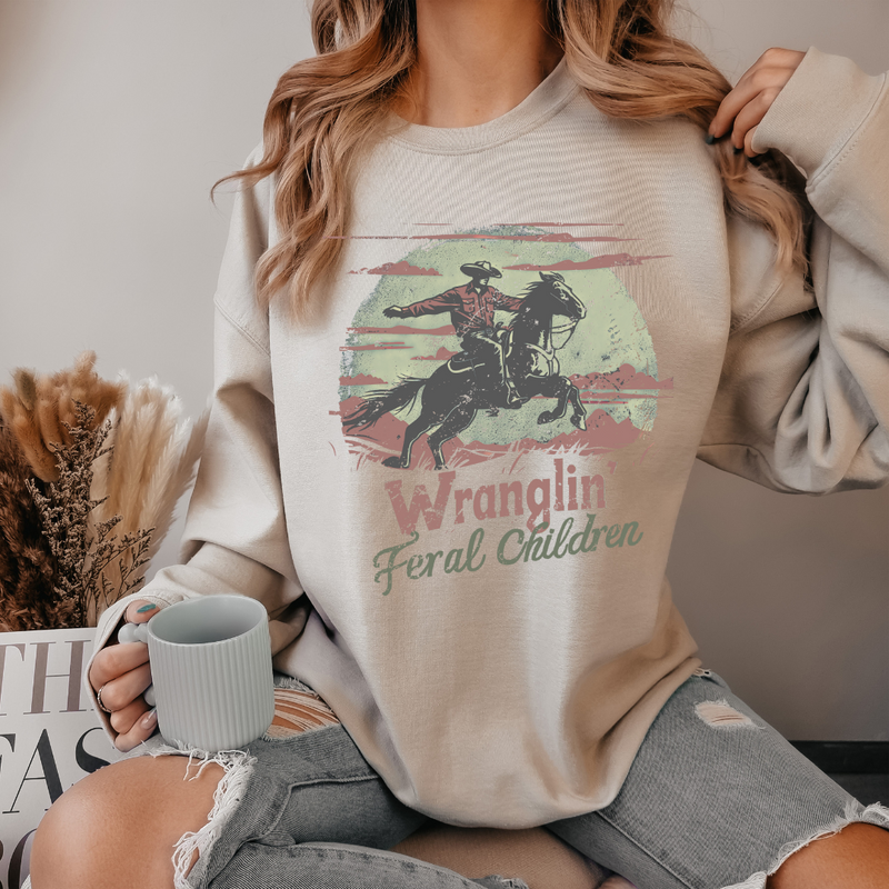 Wranglin Feral Children Crewneck