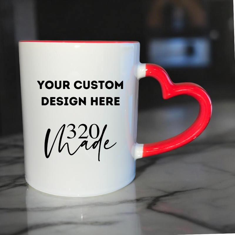 CUSTOM Heart Handle Mug