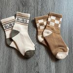 Bubs and Checkered Half Crew Socks