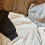 Grey Color Block Crop Hoodie —can be personalized