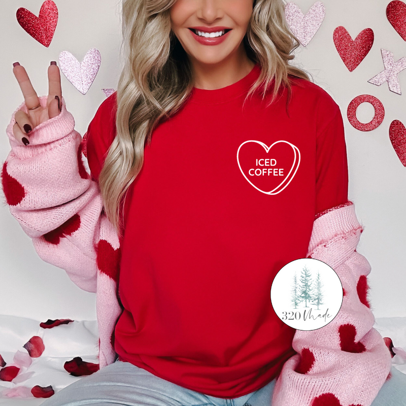 Iced Coffee Candy Heart T-Shirt VDAY