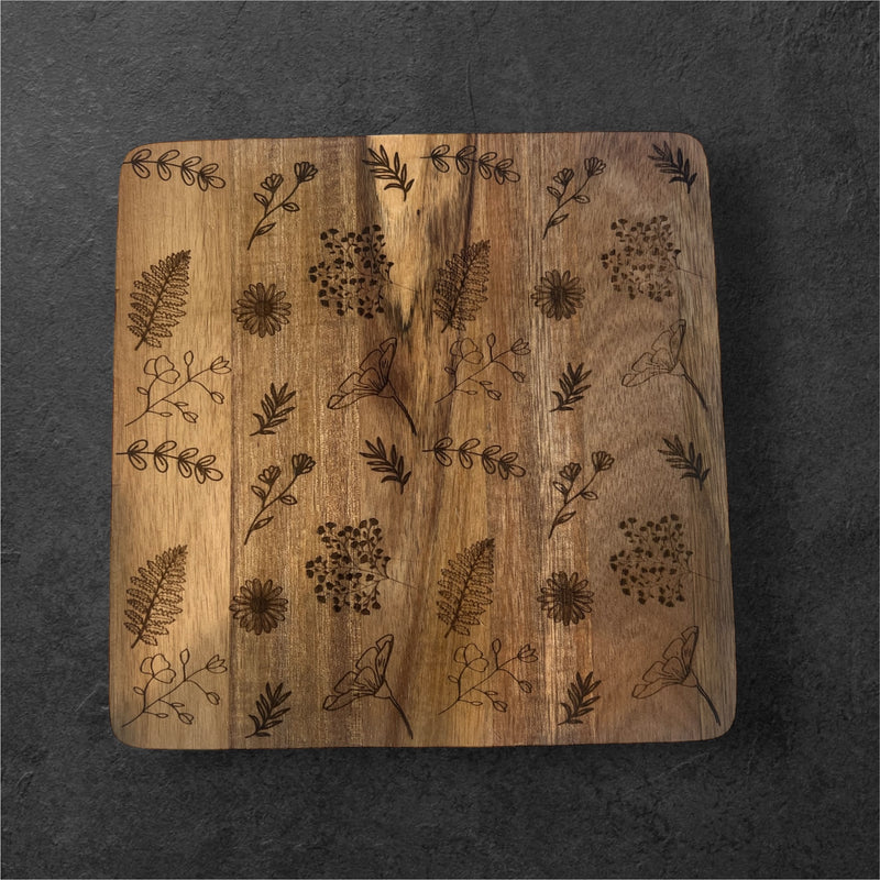 Engraved Board -Floral Square