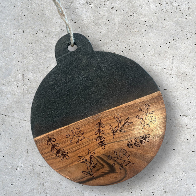 Engraved Board -Marble Floral Squared