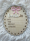 Bow Birth Announcement Sign