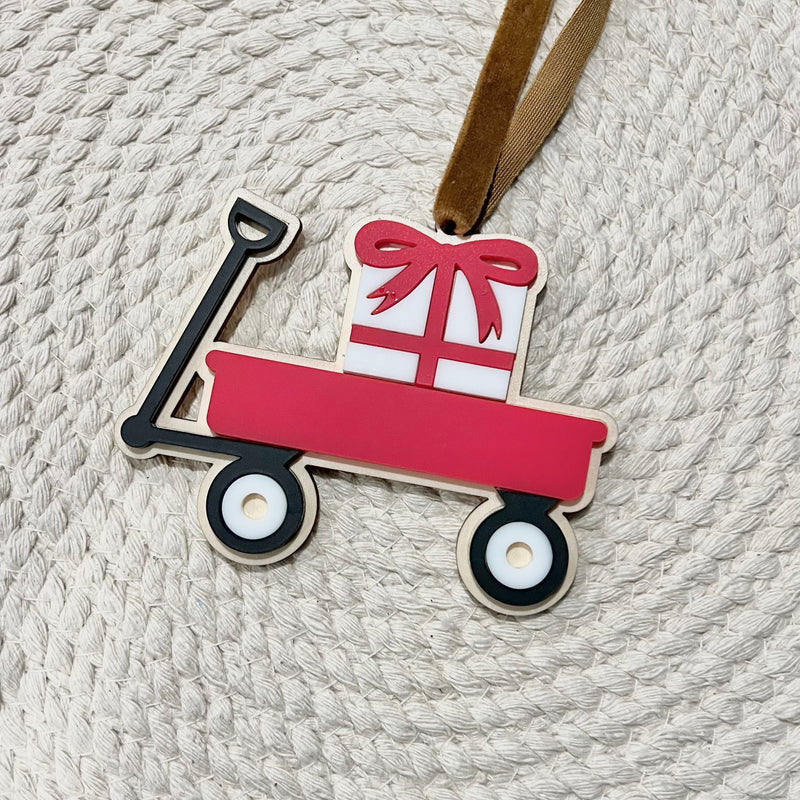 Wagon + Present Ornament