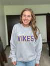 Grey Purple and Gold V!kes Sweatshirt