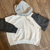 Grey Color Block Crop Hoodie —can be personalized