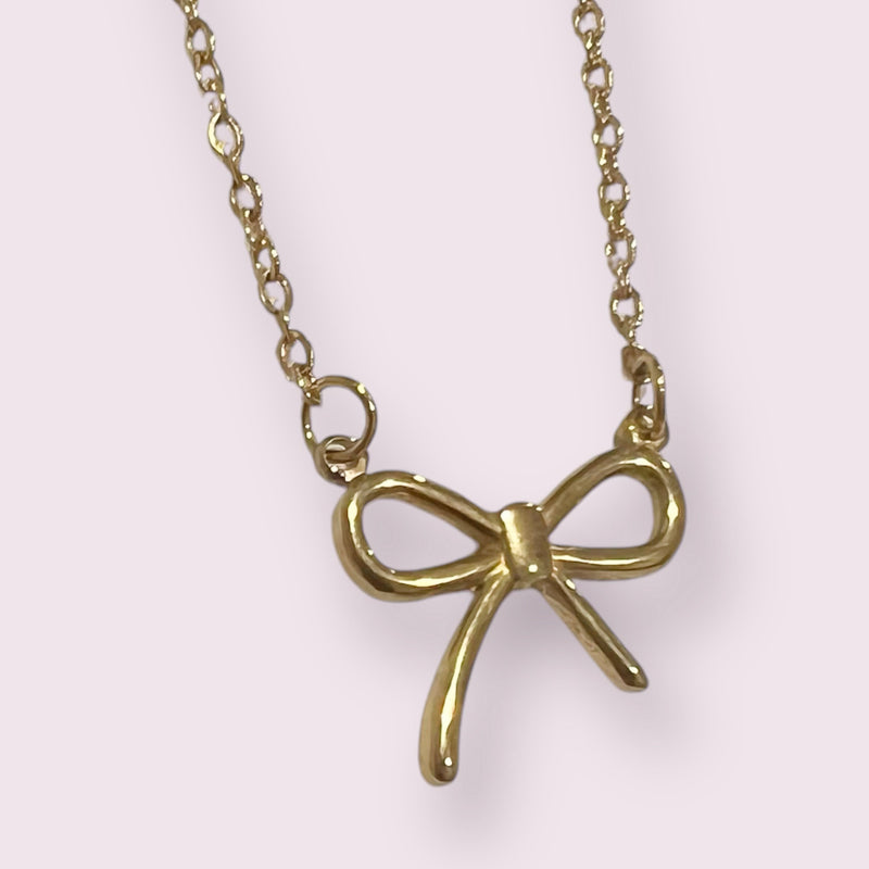 Gold Bow Necklace