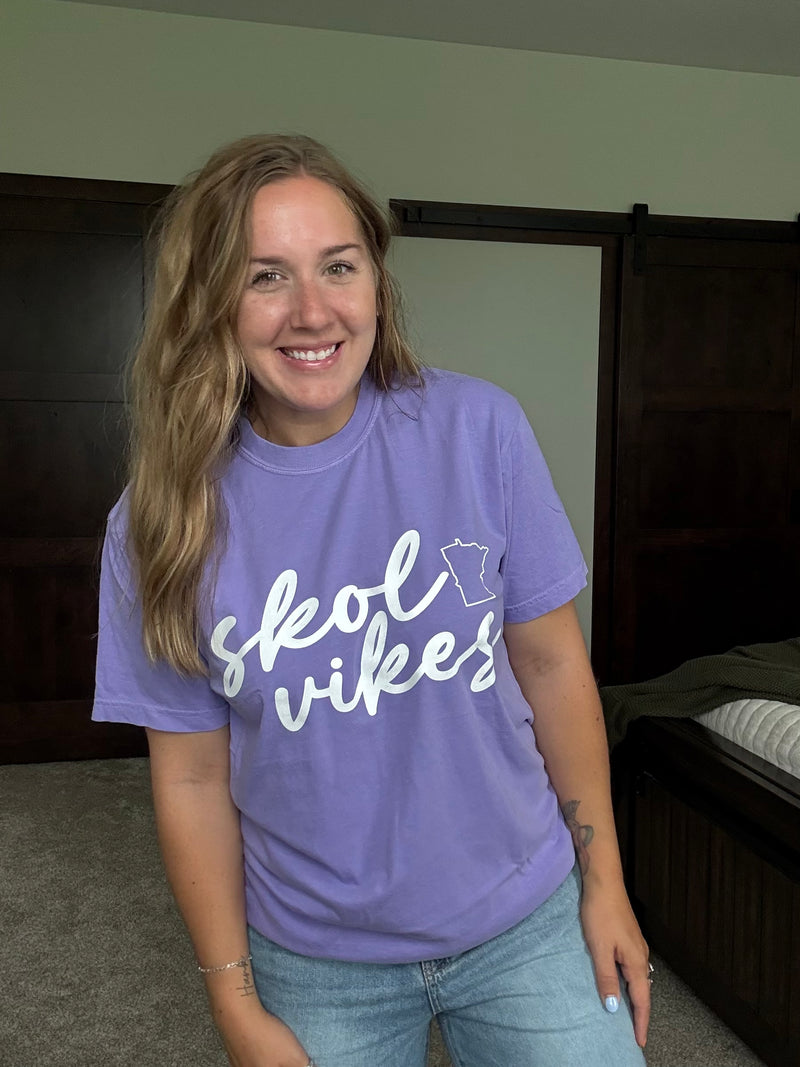 Violet White Script T-Shirt