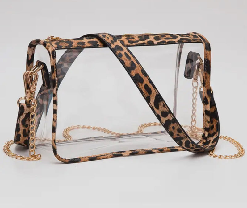 Leopard Clear Stadium Bag