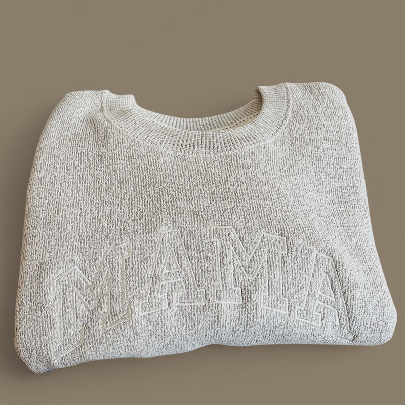 Embroidered Mama Knit Crewneck